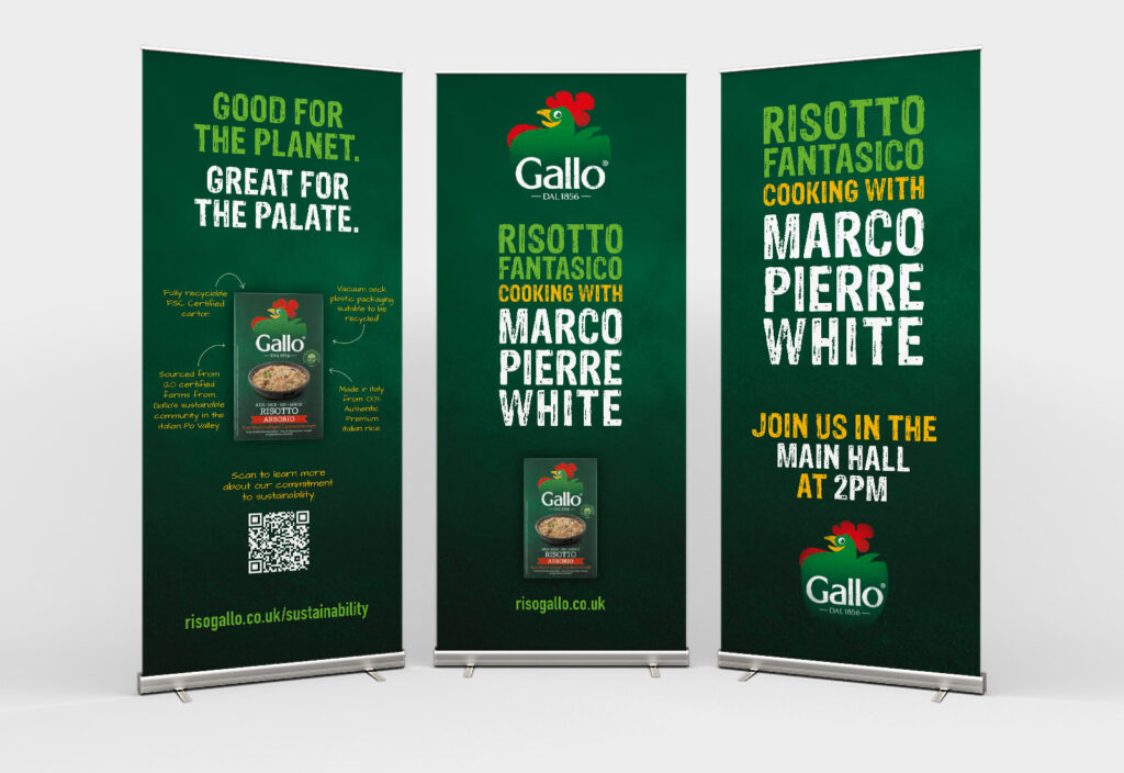 Marco Pierre White - Retail Food Show demo rollup graphics