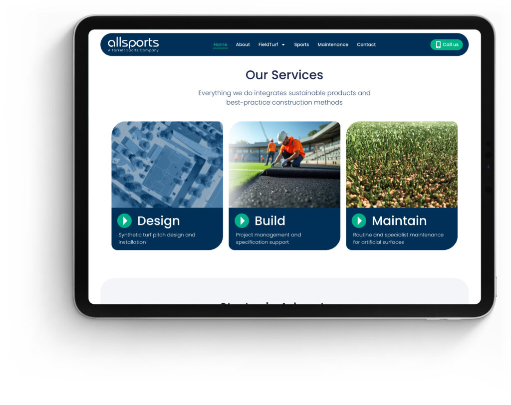 Allsports Website page